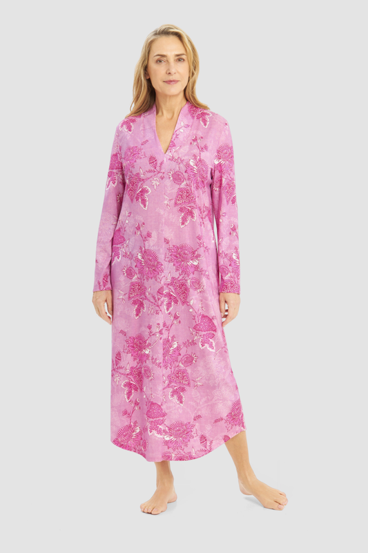 Rösch Nightgown on model in Ornamental Flower