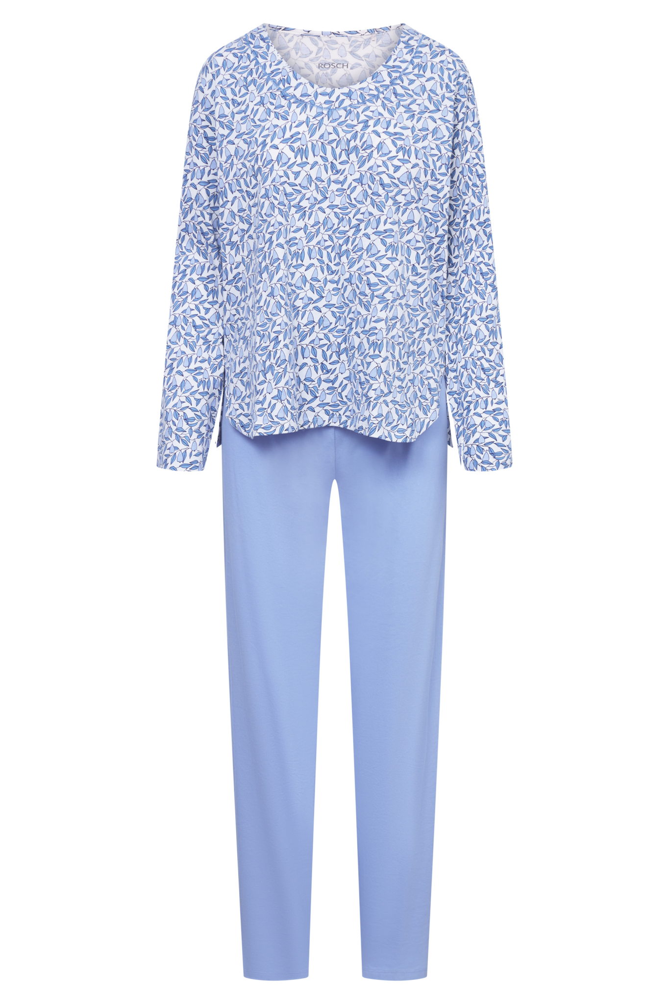 Rösch Pyjamas front view in Leaves Minimal
