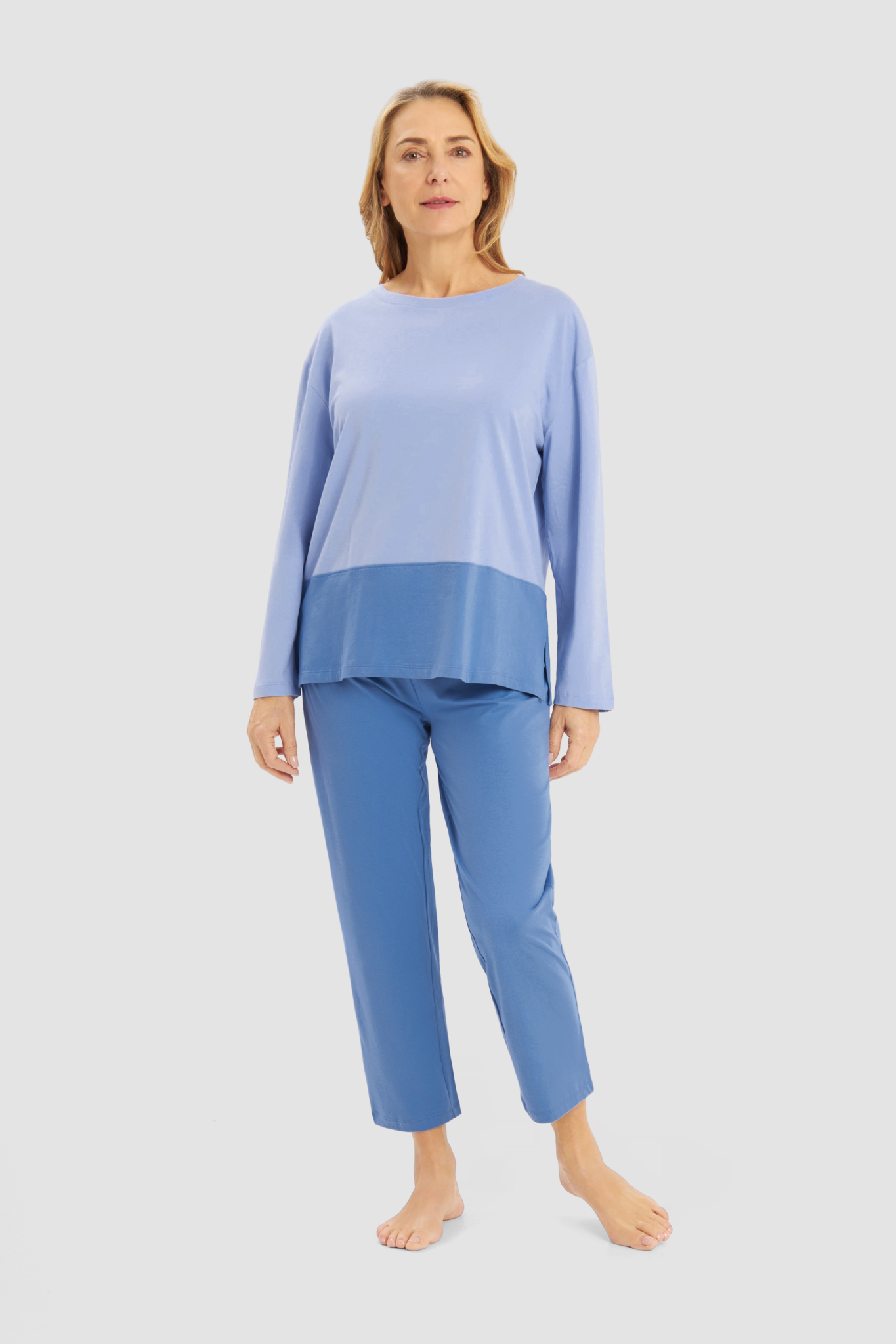 Rösch Pyjamas on model in Colourmix Blue