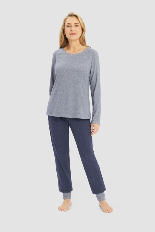 Rösch Pyjamas on model in Ringlet Navy