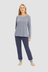 Rösch Pyjamas on model in Ringlet Navy