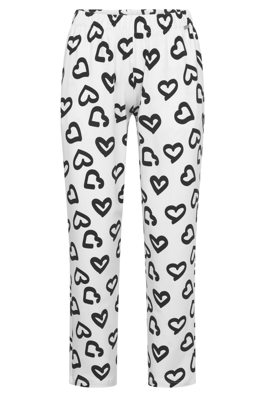 Rösch Lounge Pants front view in Hearts Offwhite
