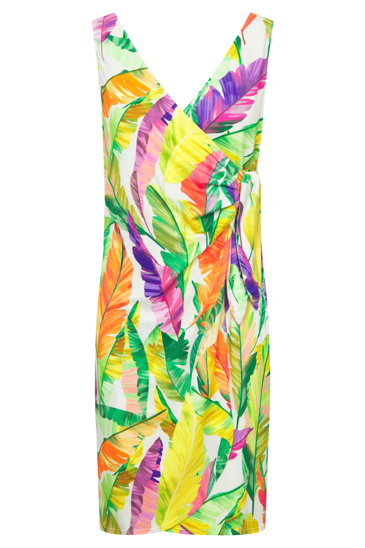 Rösch Beach Dress front view in Green Leaves