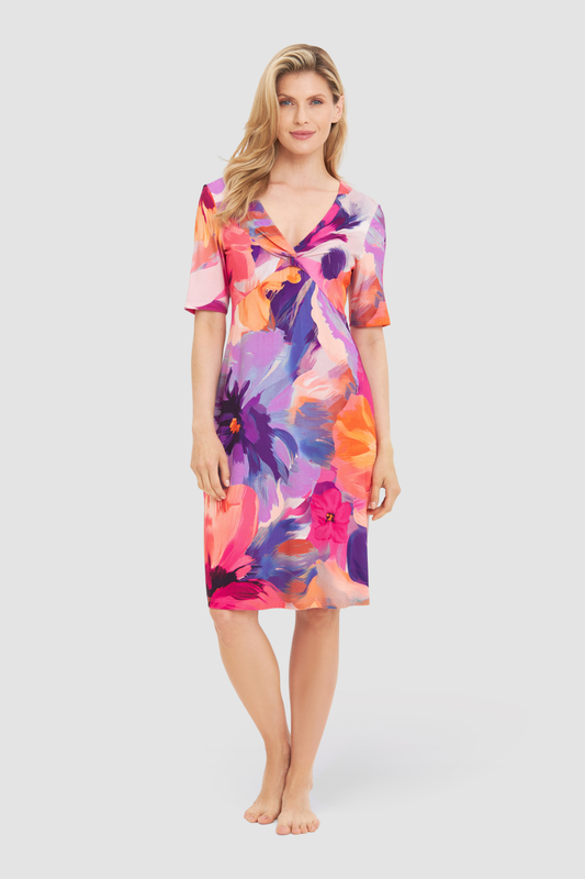 Rösch Beach Dress on model in Fresh Flower