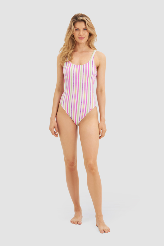 Rösch Swimsuit on model in Stripe Multicolor