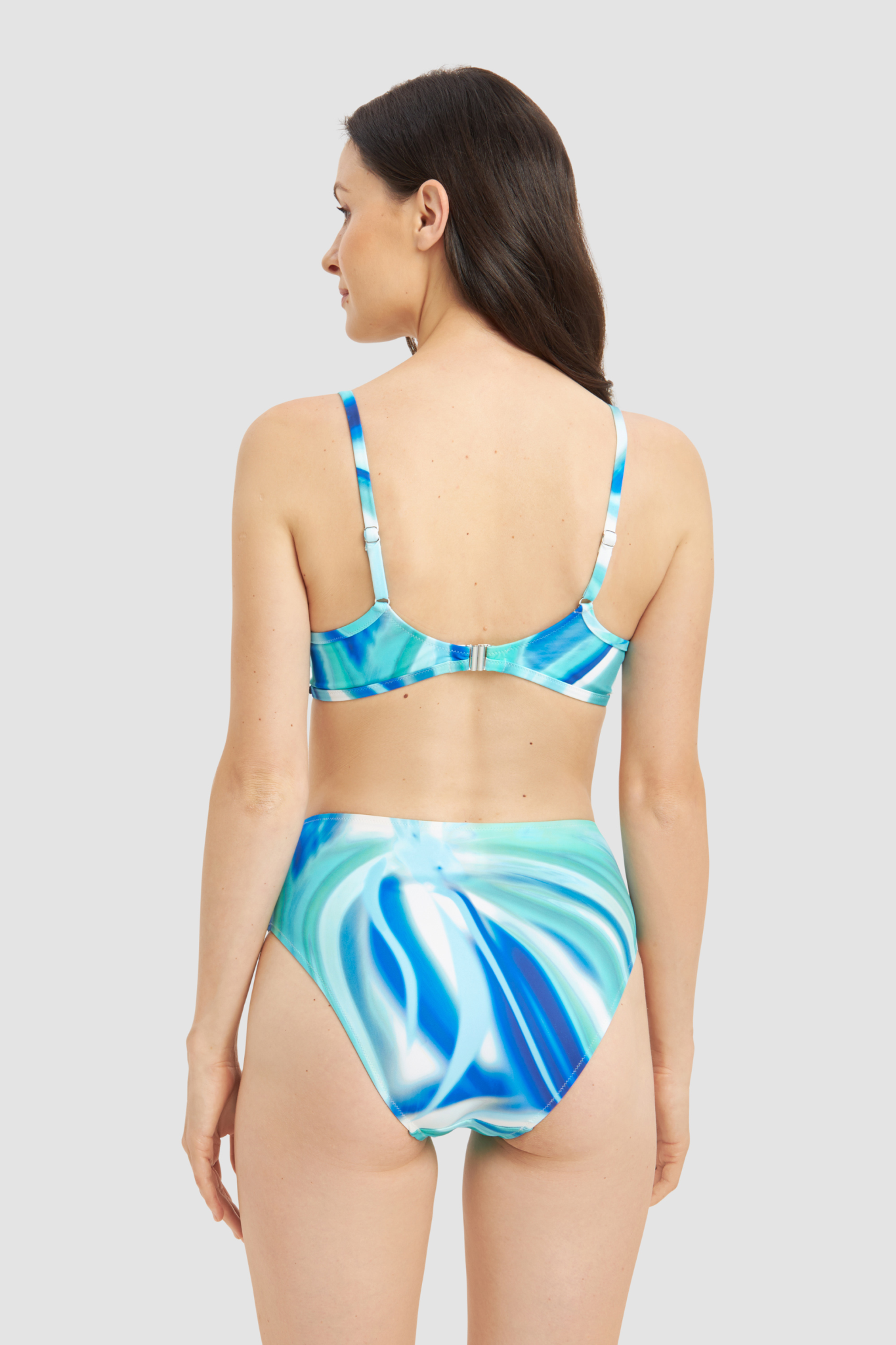 Rösch Lounge Top back view in Blue Watercolor