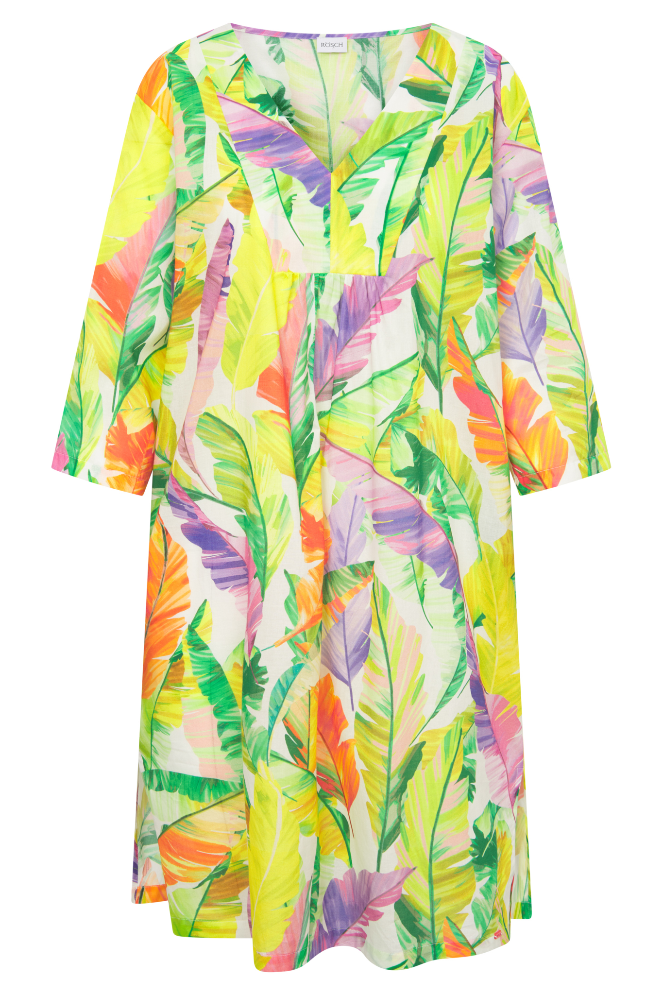 Rösch Beach Dress front view in Green Leaves