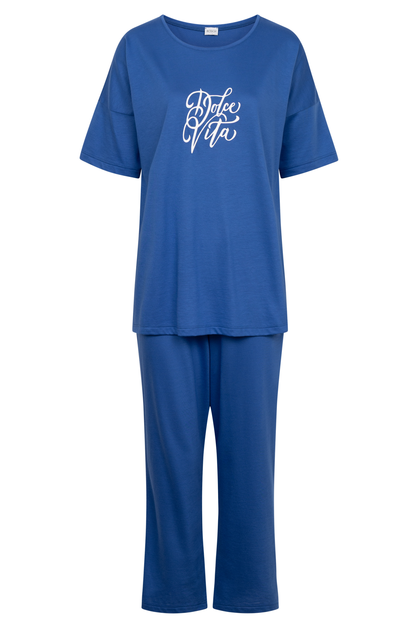 Rösch Pyjamas front view in Sapphire Blue