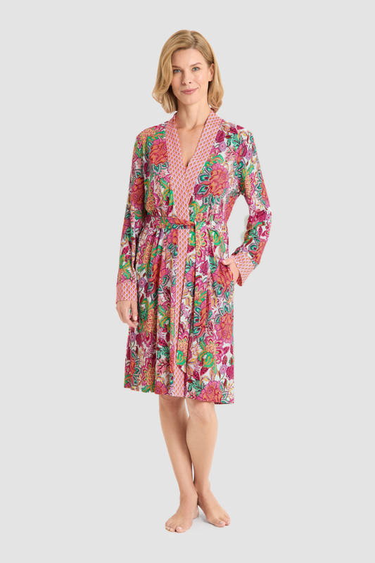 Rösch Robe on model in Flower Mix