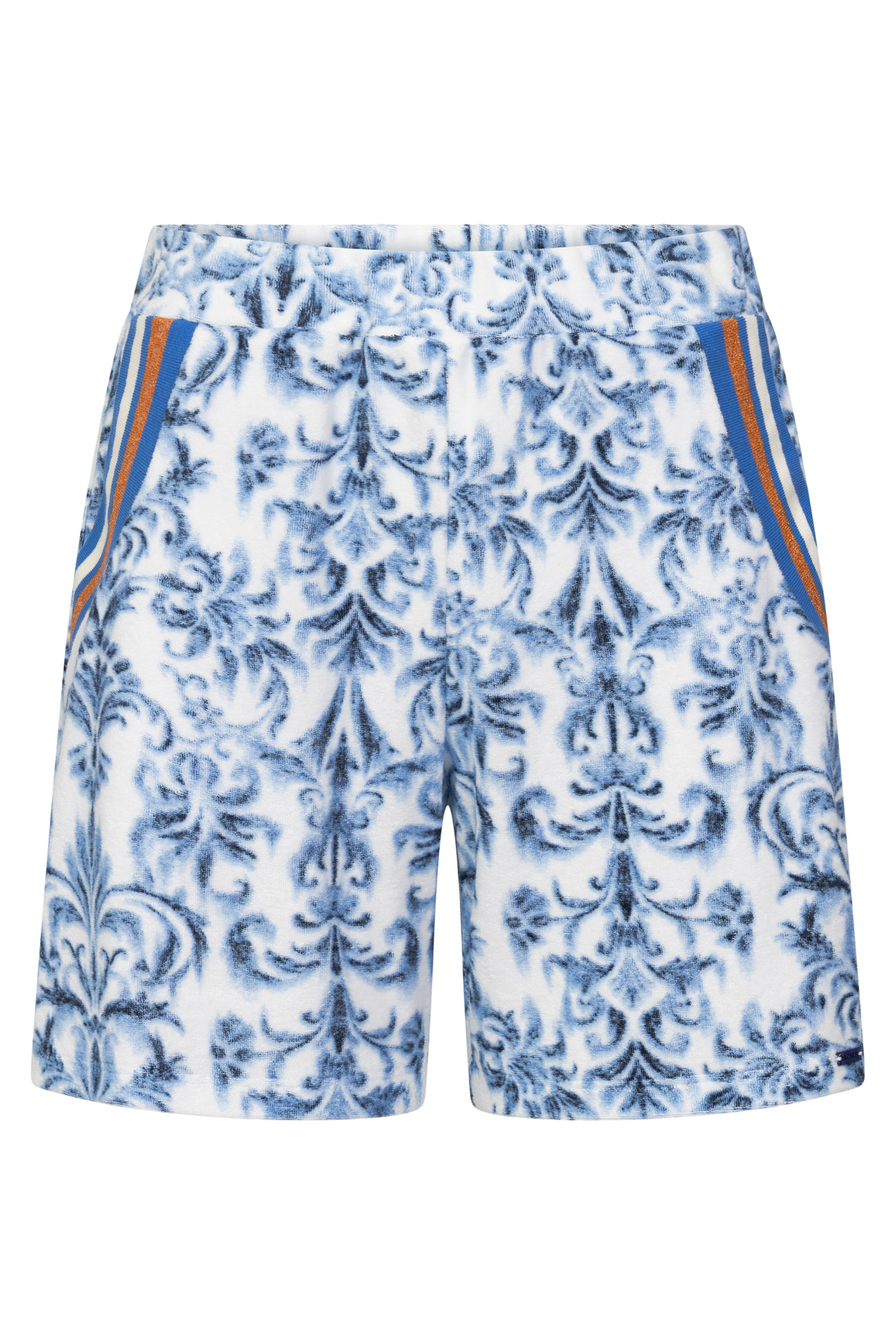 Rösch Lounge Pants front view in Blue Ornamental