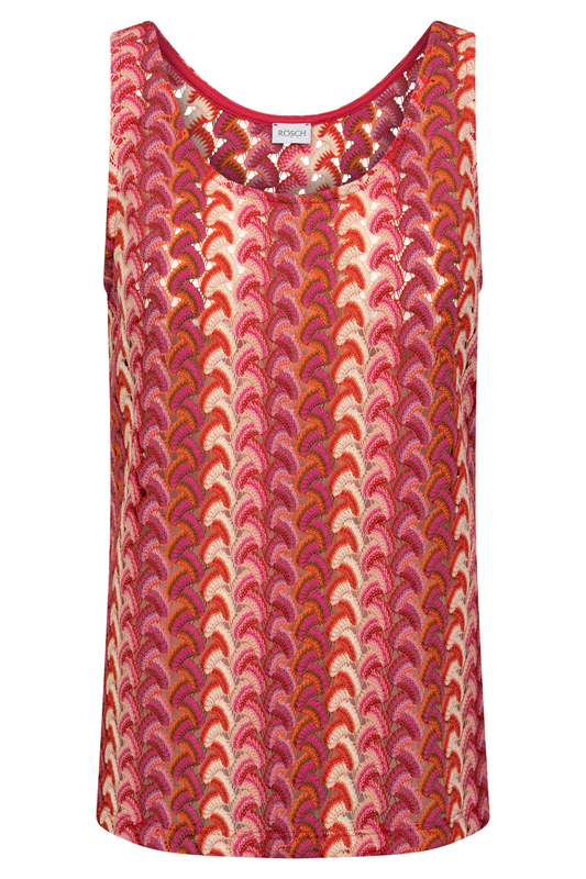 Rösch Lounge Top front view in Pink-Multicolor