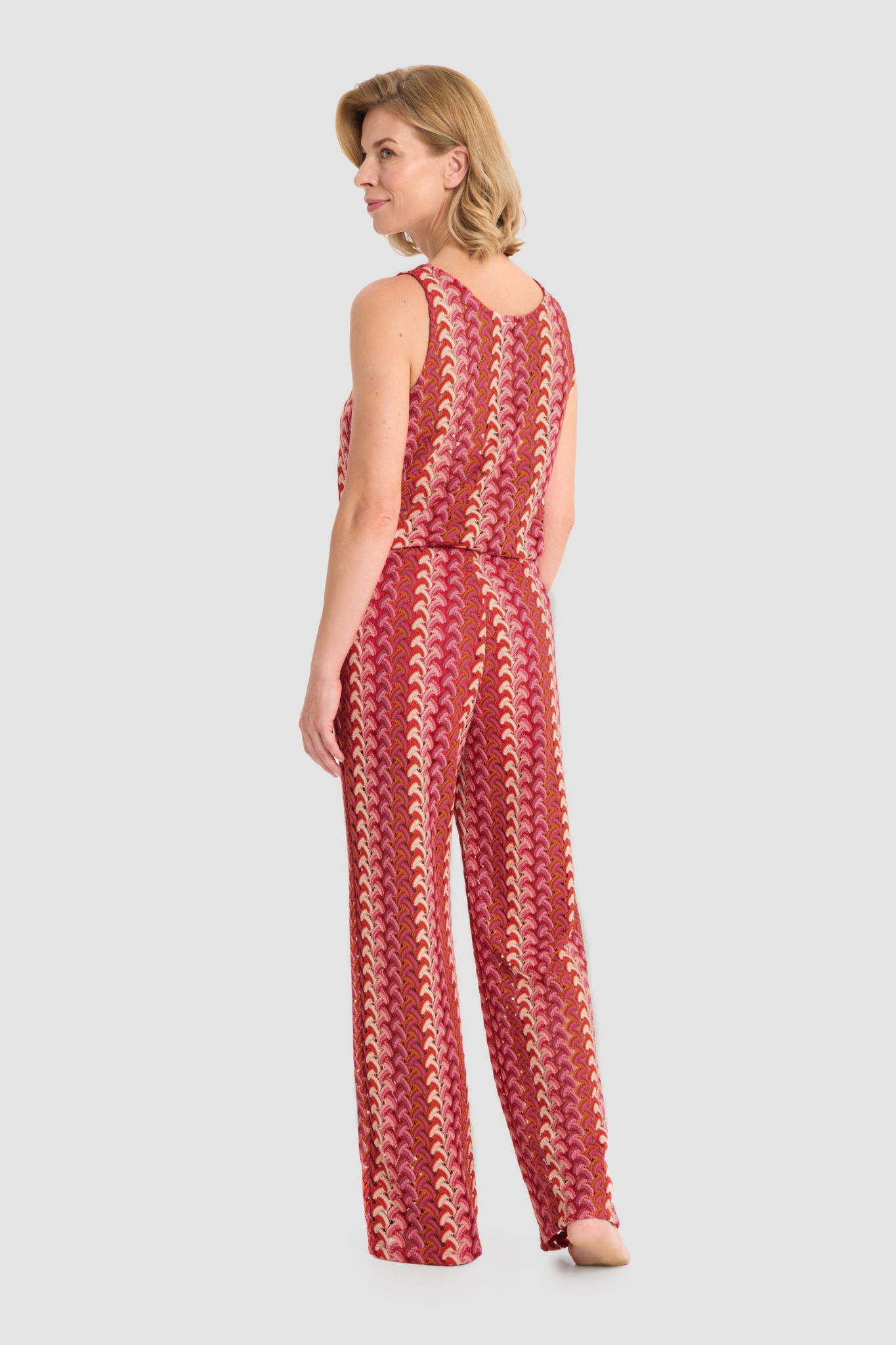 Rösch Lounge Pants back view in Pink-Multicolor