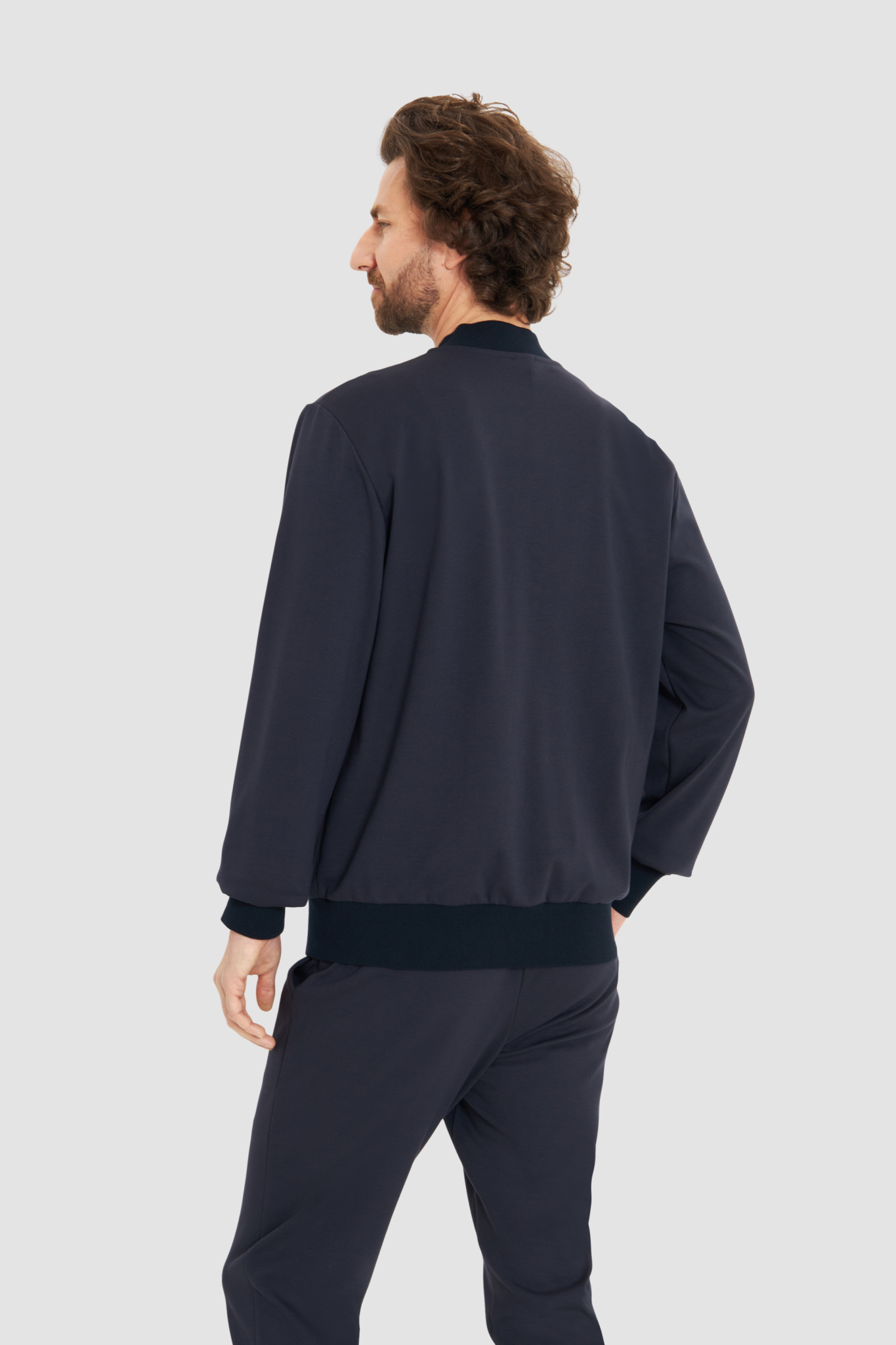Rösch Lounge Jacket back view in Dark Blue