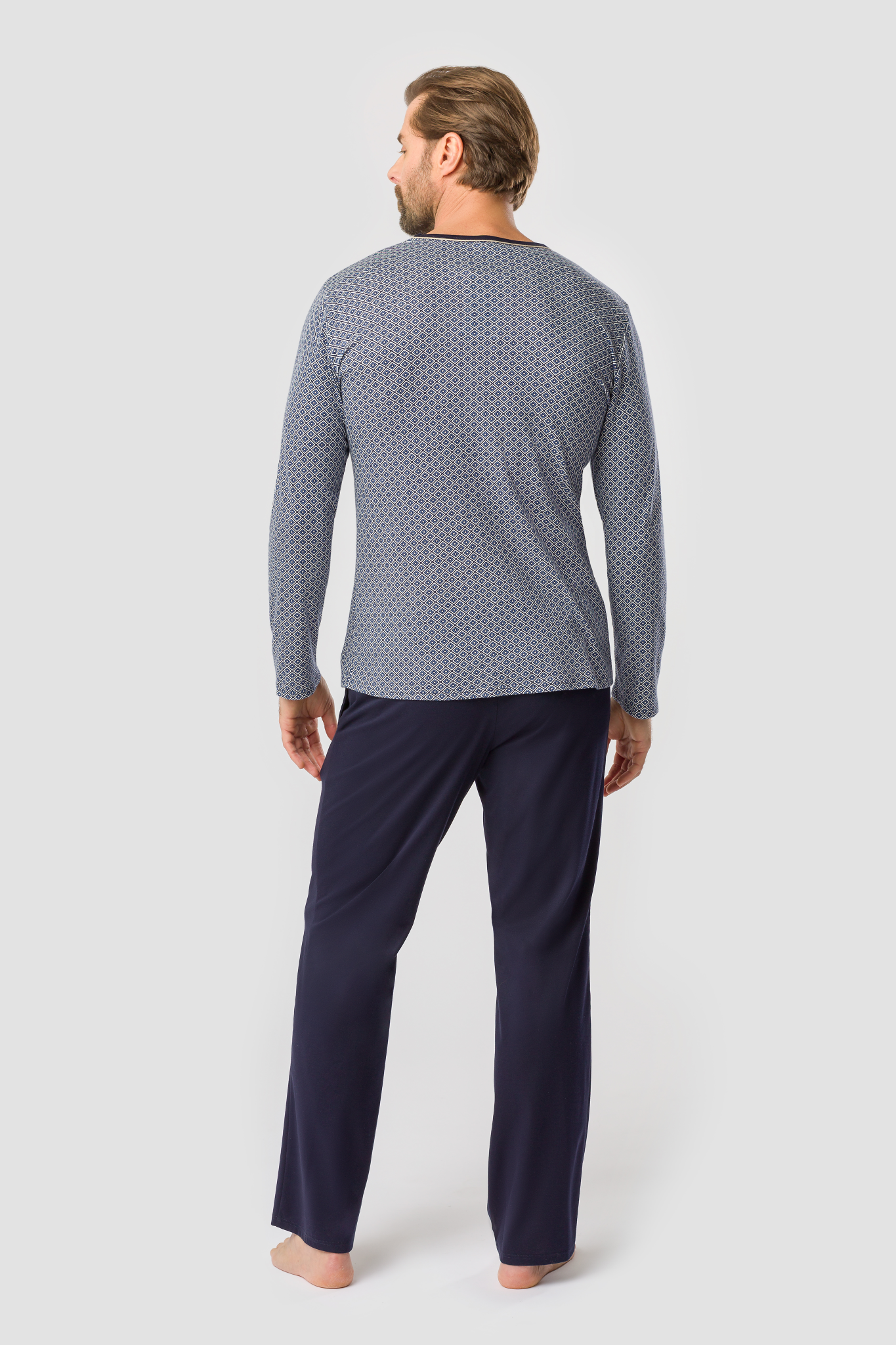 Rösch Pyjamas back view in Minimal blue