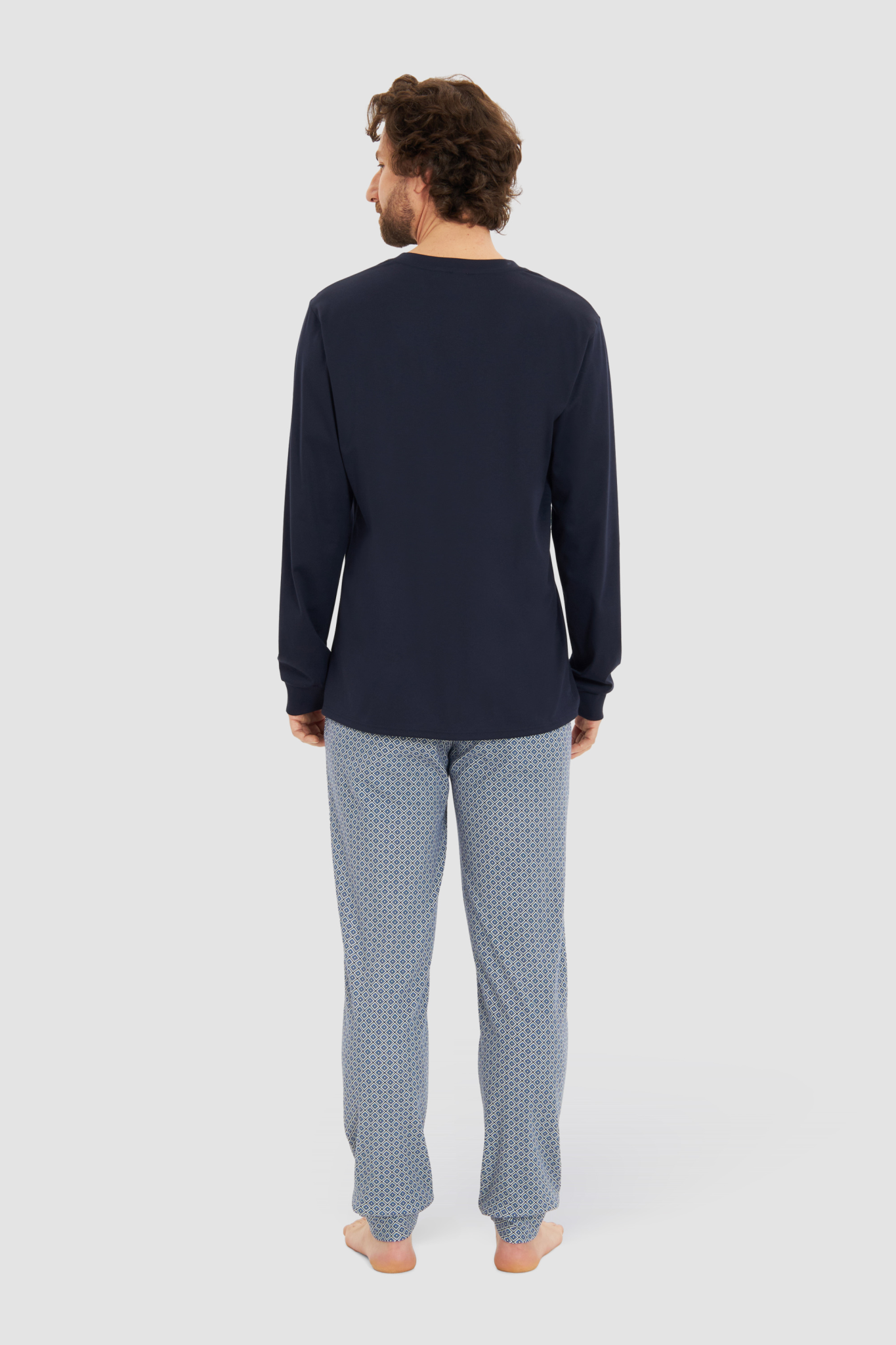 Rösch Pyjamas back view in Minimal blue