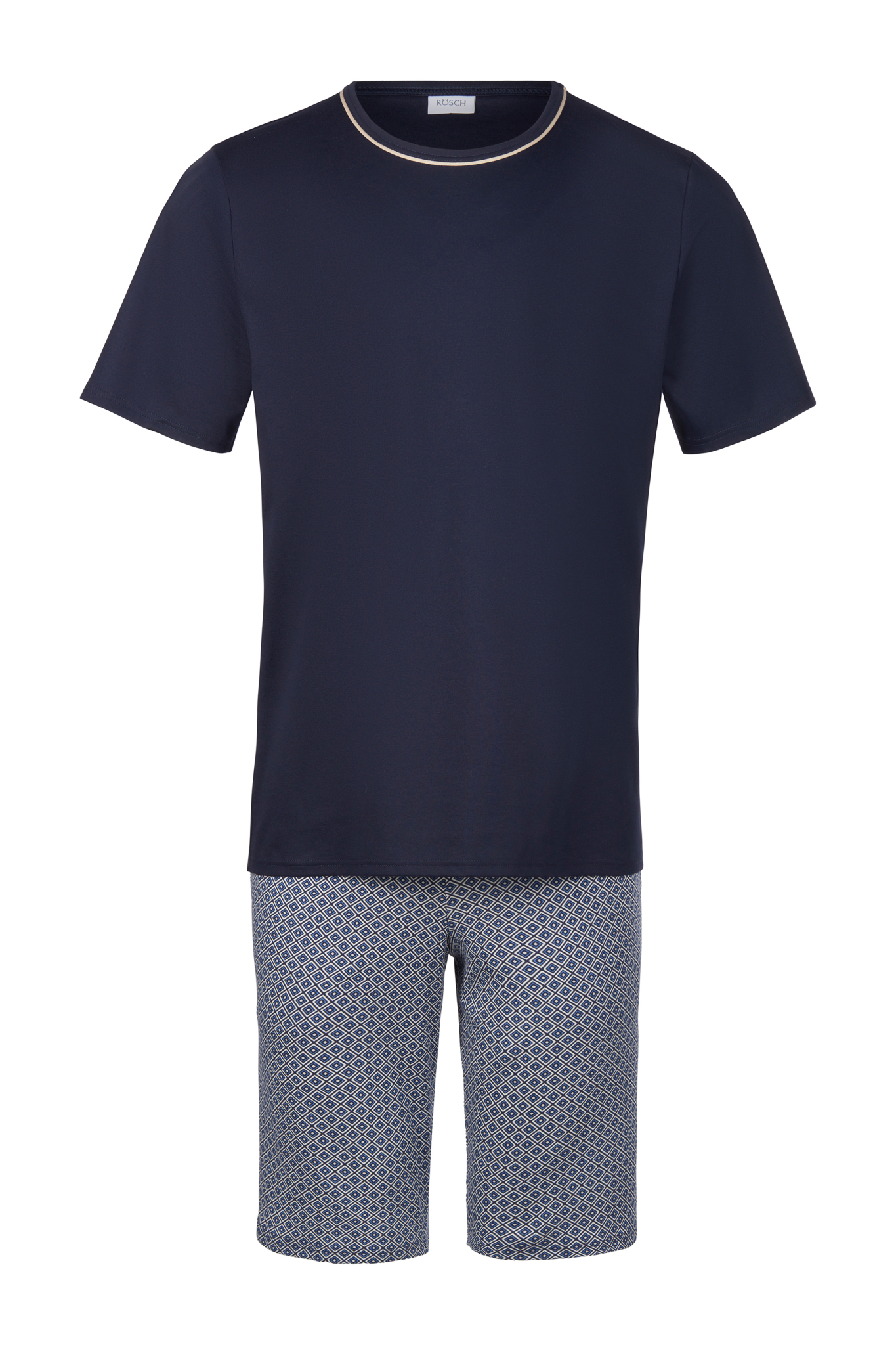 Rösch Pyjamas front view in Minimal blue