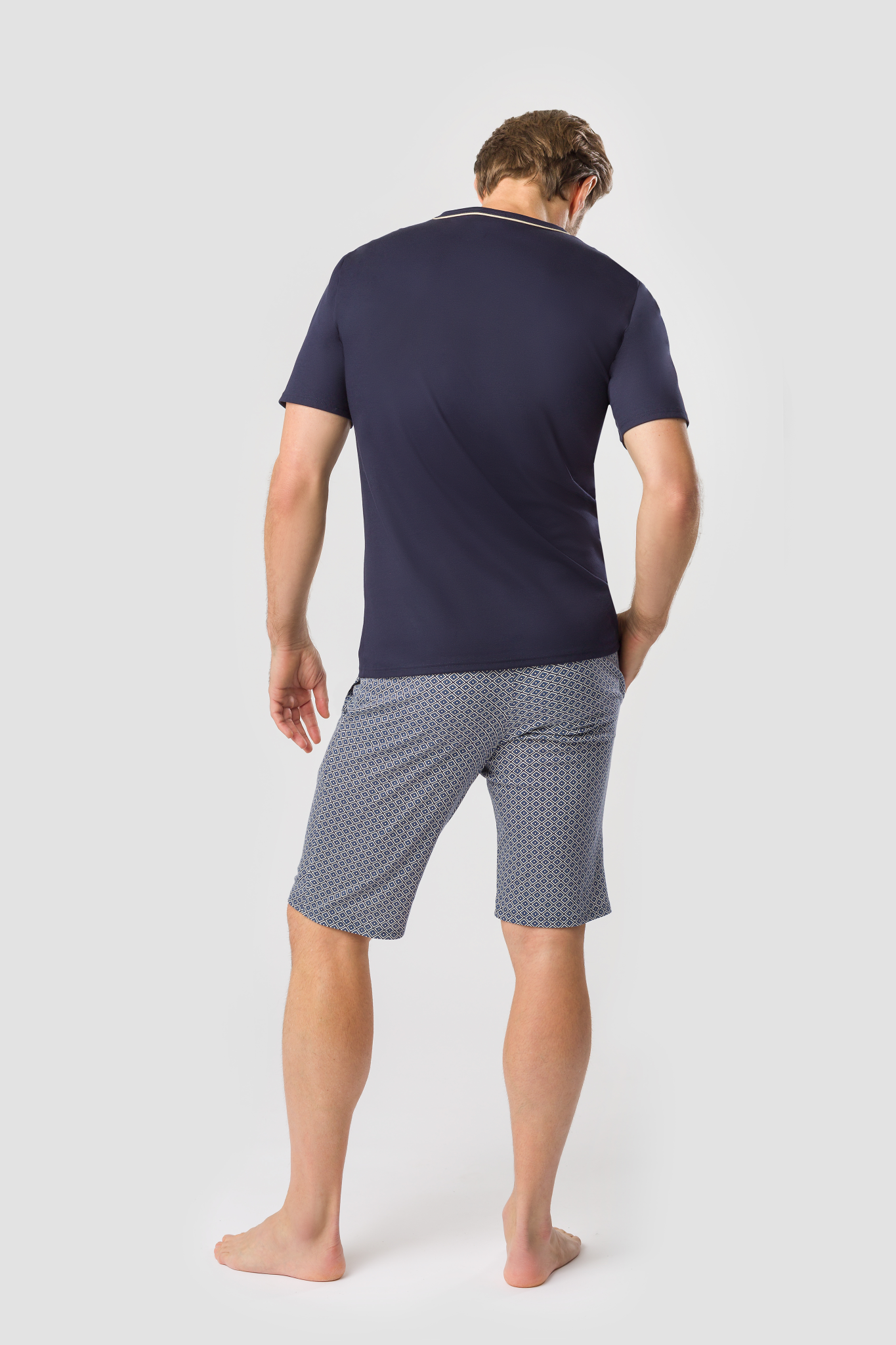 Rösch Pyjamas back view in Minimal blue
