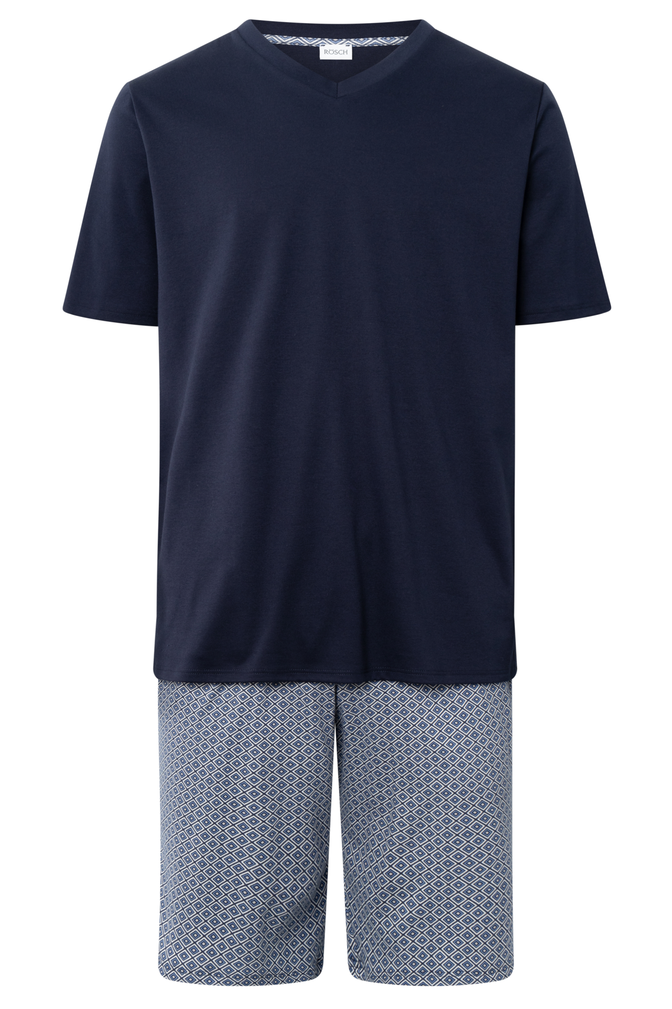 Rösch Pyjamas front view in Minimal blue