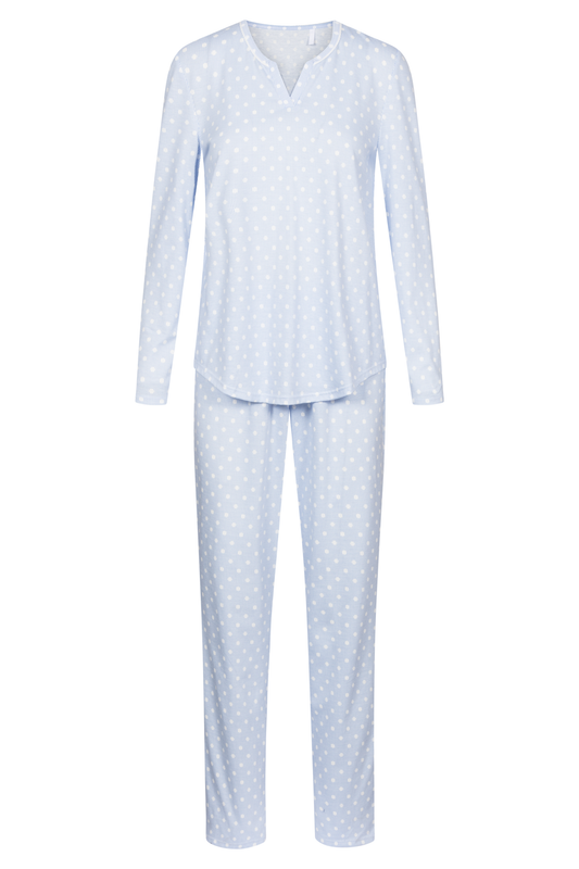 Rösch Pyjamas front view in Skyblue