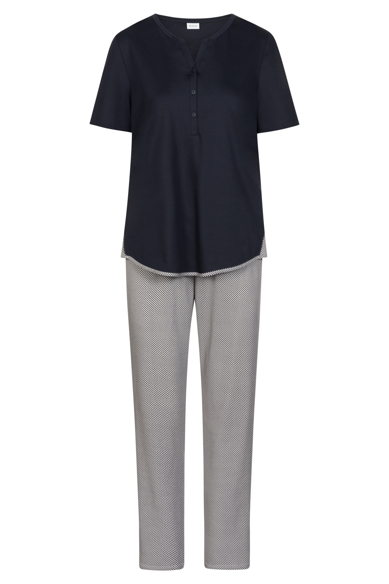 Rösch Pyjamas front view in Navy