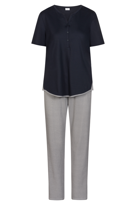 Rösch Pyjamas front view in Navy
