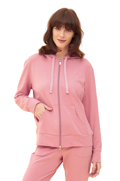 Rosch Hoodie Gots, 1/1 Sleeve, Zipper, Pockets (1884204) Tearose