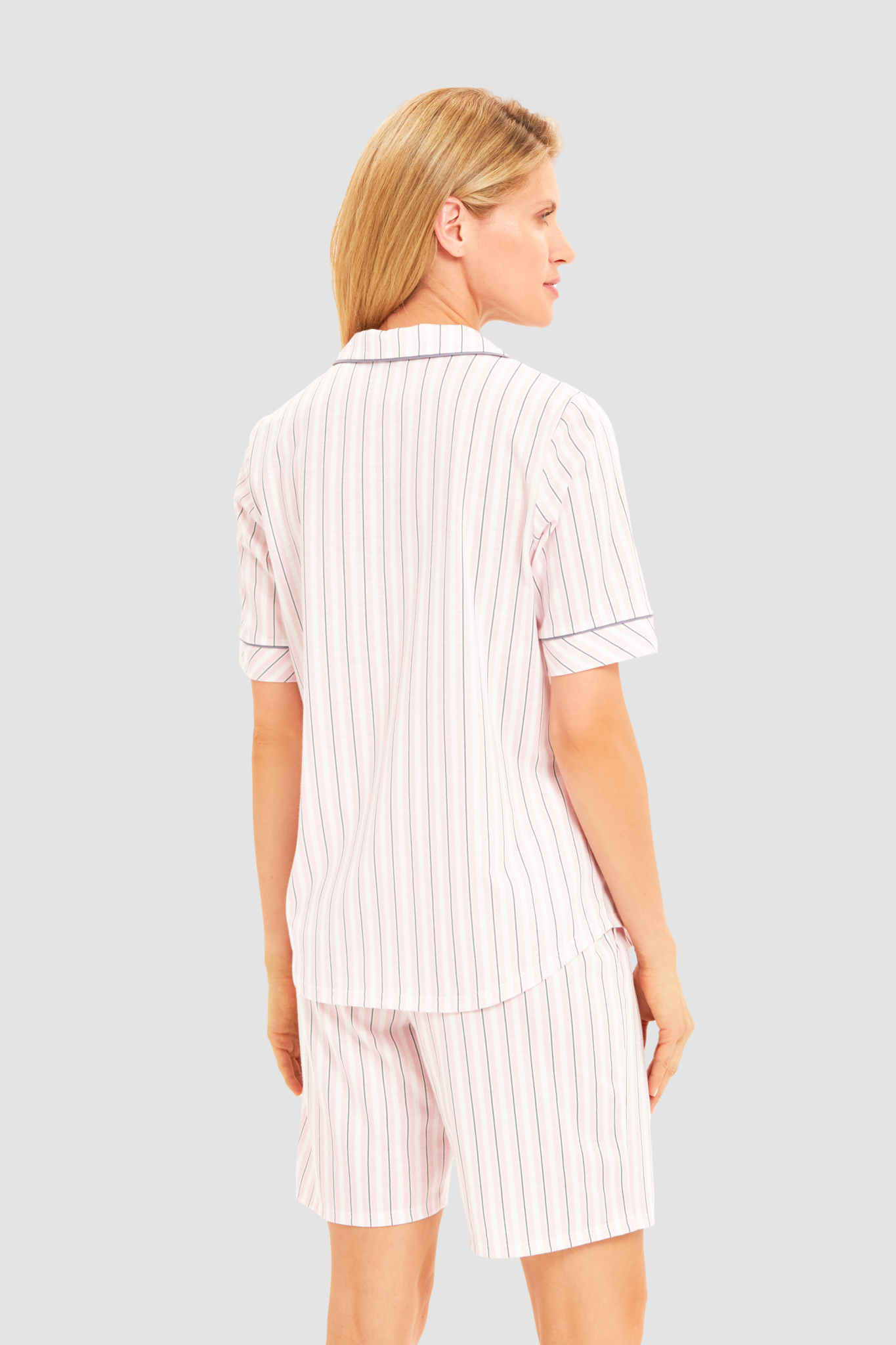Rösch Lounge Top back view in Rose Stripe