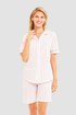 Rösch Lounge Top on model in Rose Stripe