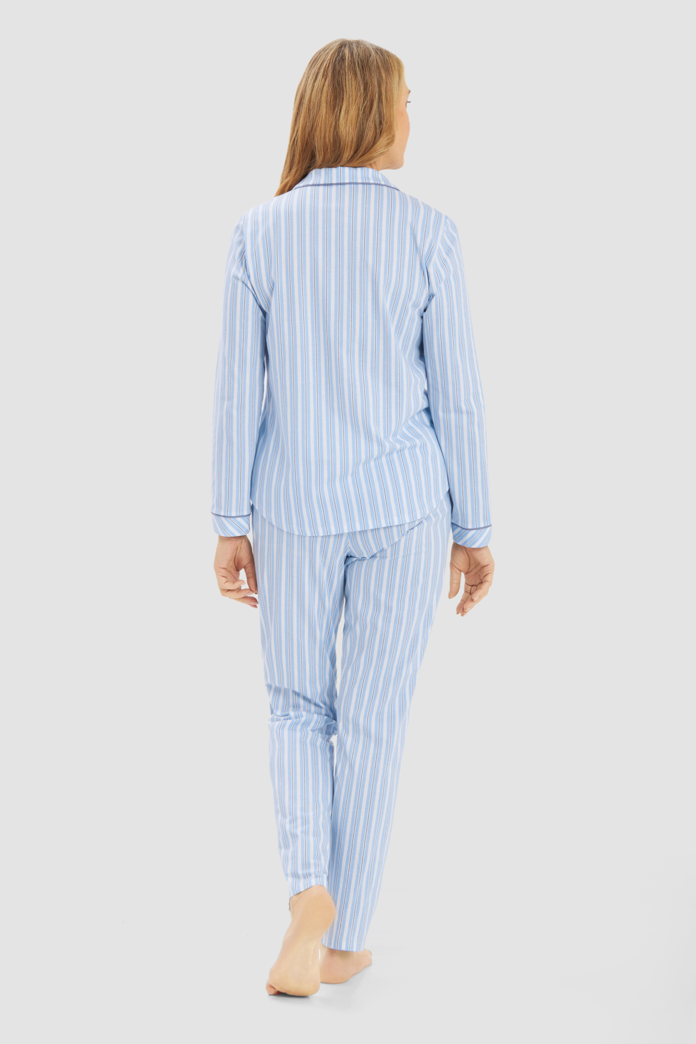 Rösch Lounge Top back view in Denim Stripes
