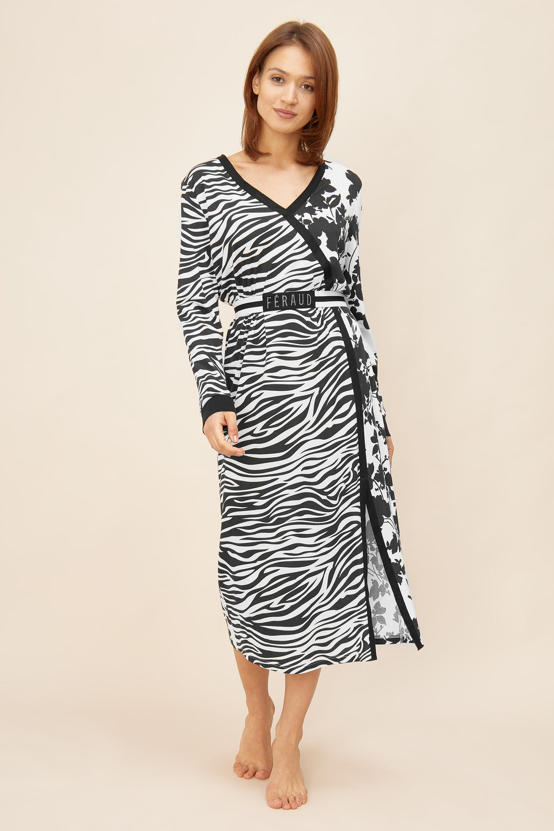Feraud Night Dress, 1/1 Sleeve, V-Neck Print-Variation (3221022) Print Mix
