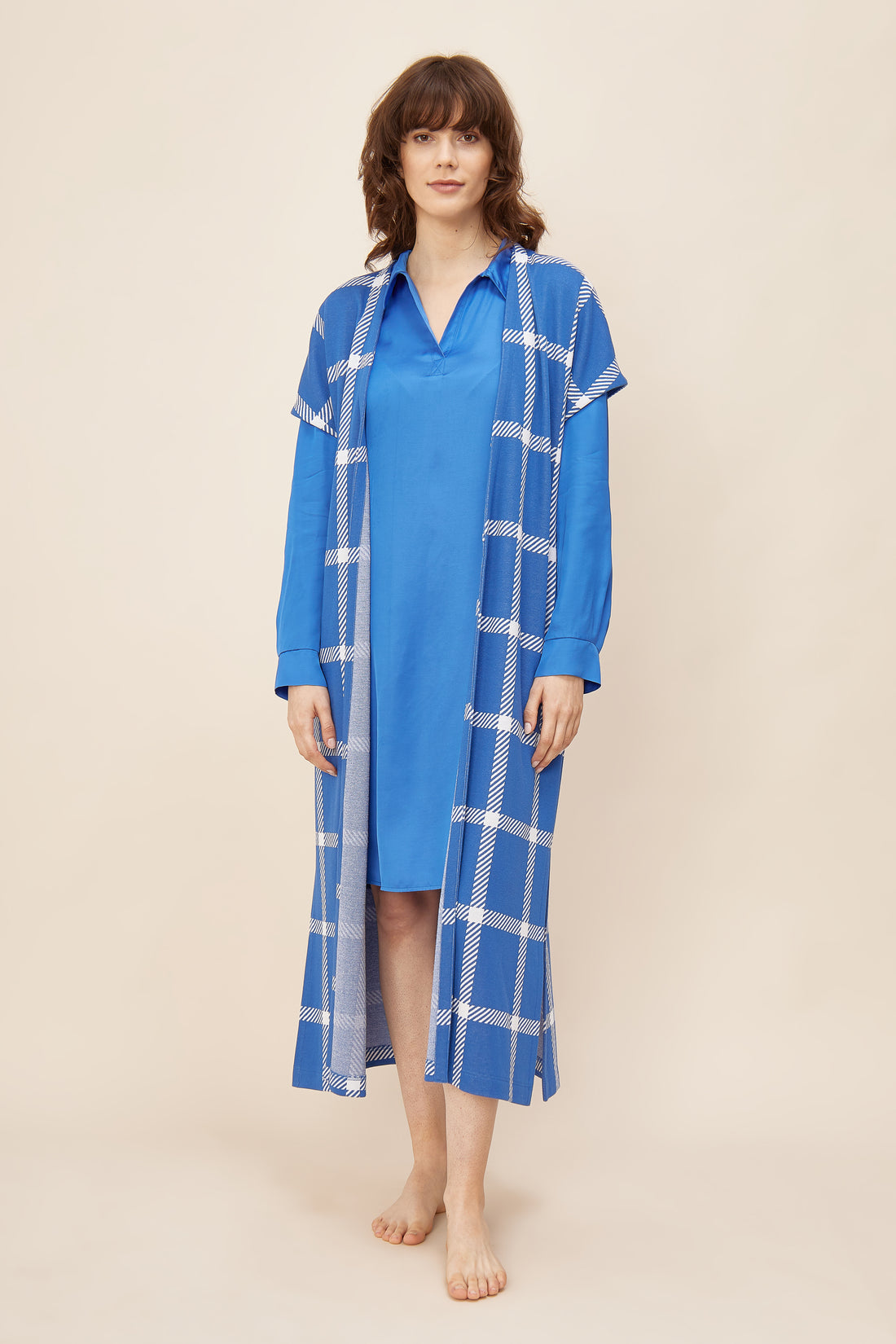 Feraud Robe, Overcut Modern Check (3221038) Rock Blue