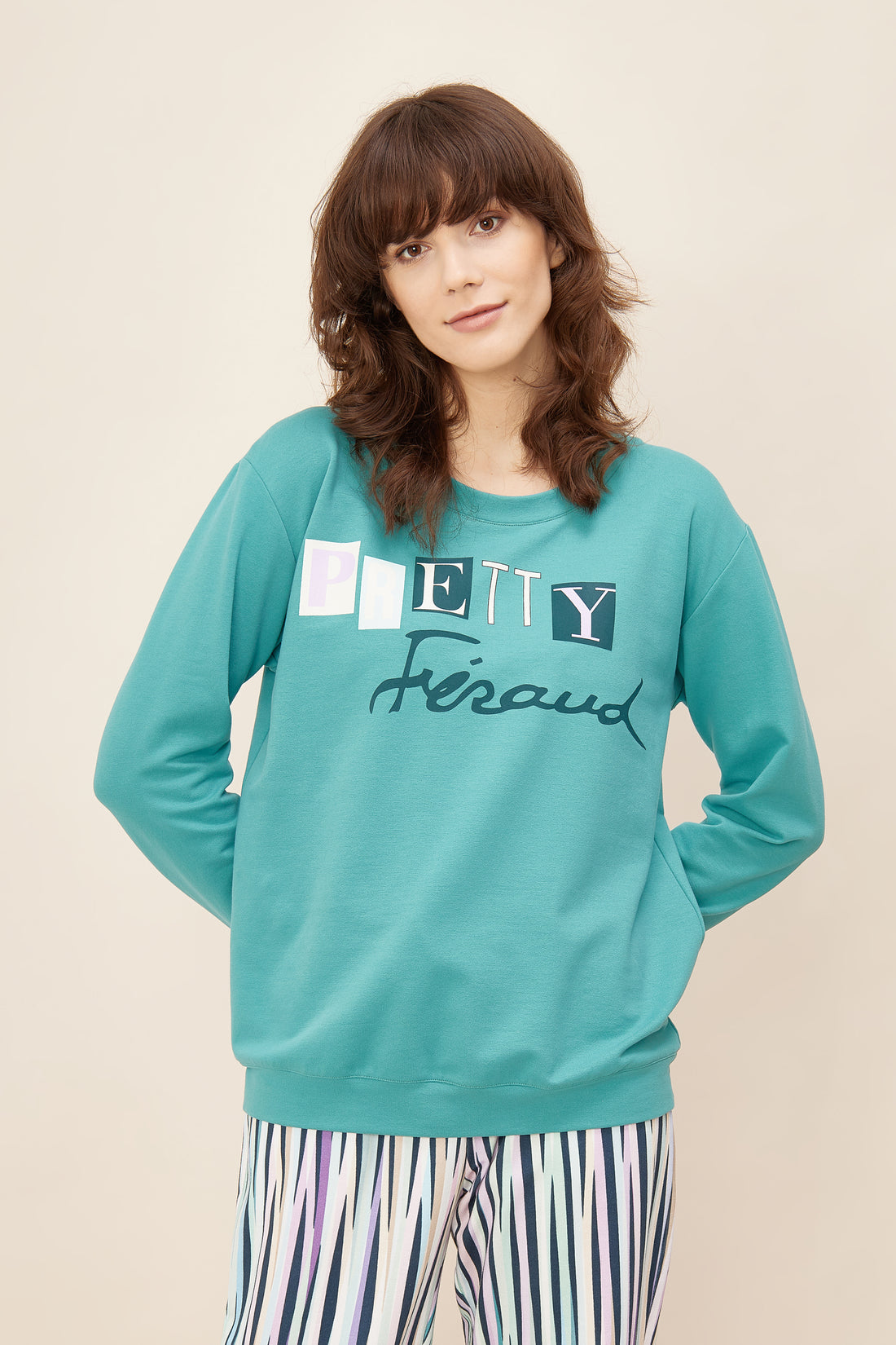 Feraud Sweatshirt, 1/1 Sleeve, Round Neck Uni L (3221047) Jade