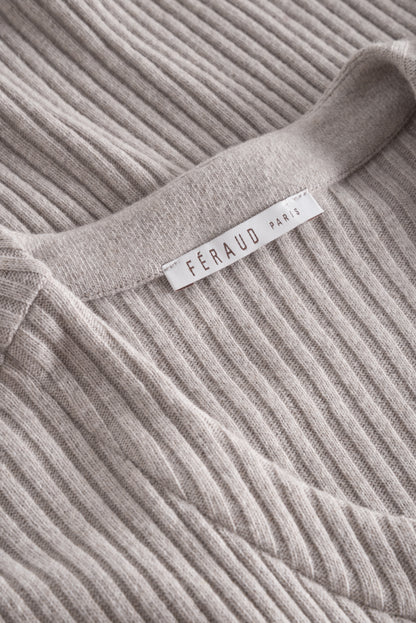 Feraud Jacket, Overcut, Round Neck Cashmere Kni (3221143) Heather Nature