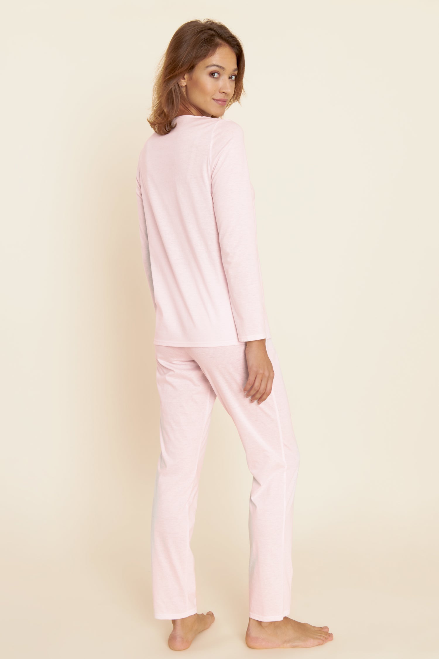 Feraud Pajama, 1/1 Sleeve, Pants 1/1, V-Neck V-Vari (3221155) Rose