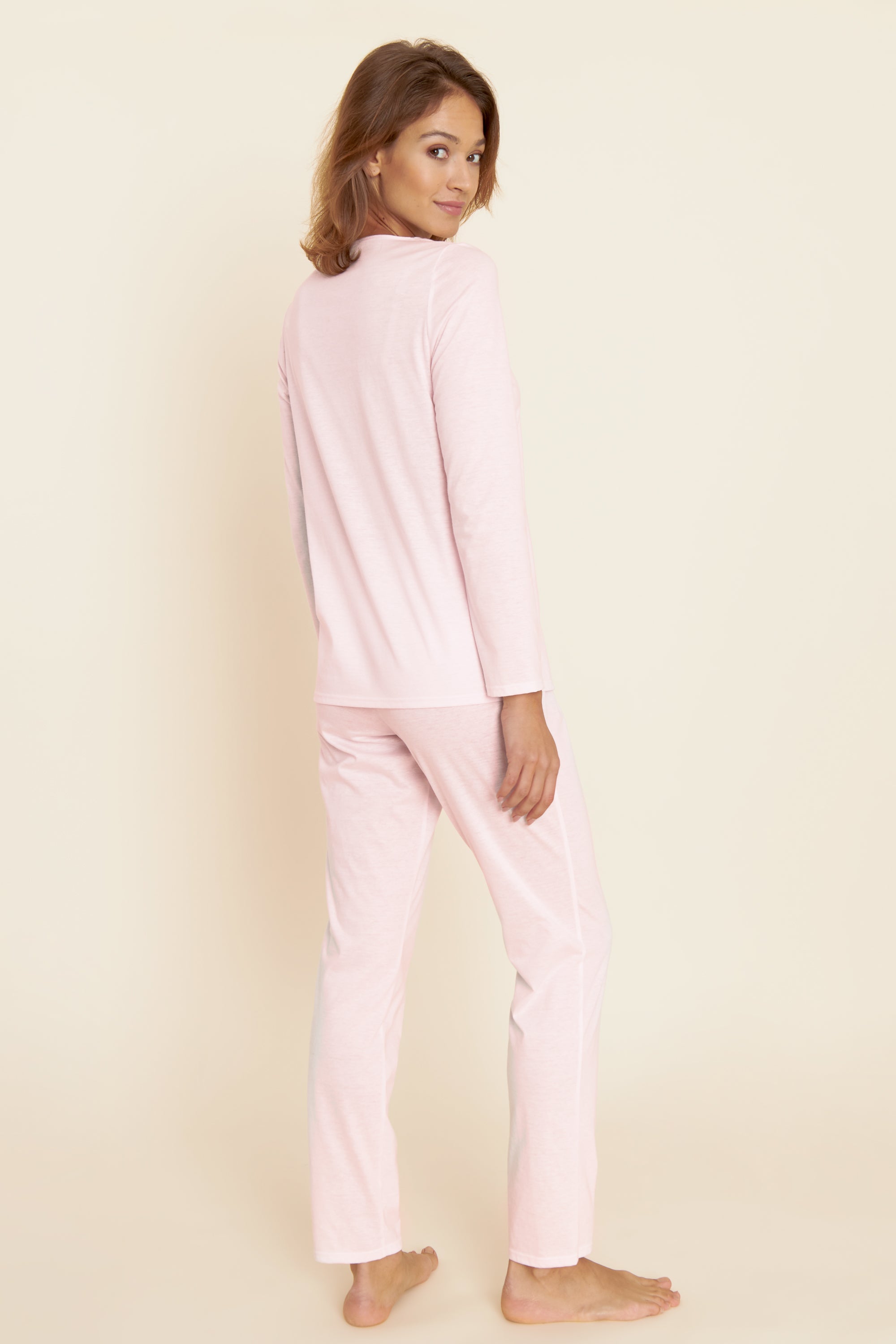 Feraud Pajama, 1/1 Sleeve, Pants 1/1, V-Neck V-Vari (3221155) Rose