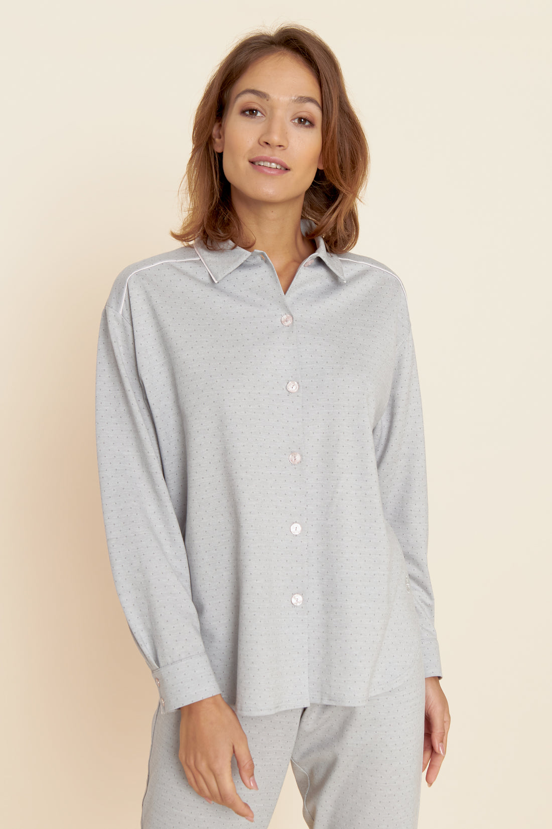 Feraud Pajama, 1/1 Sleeve, Pants 1/1, Button-Throug (3221158) Shades Of Grey