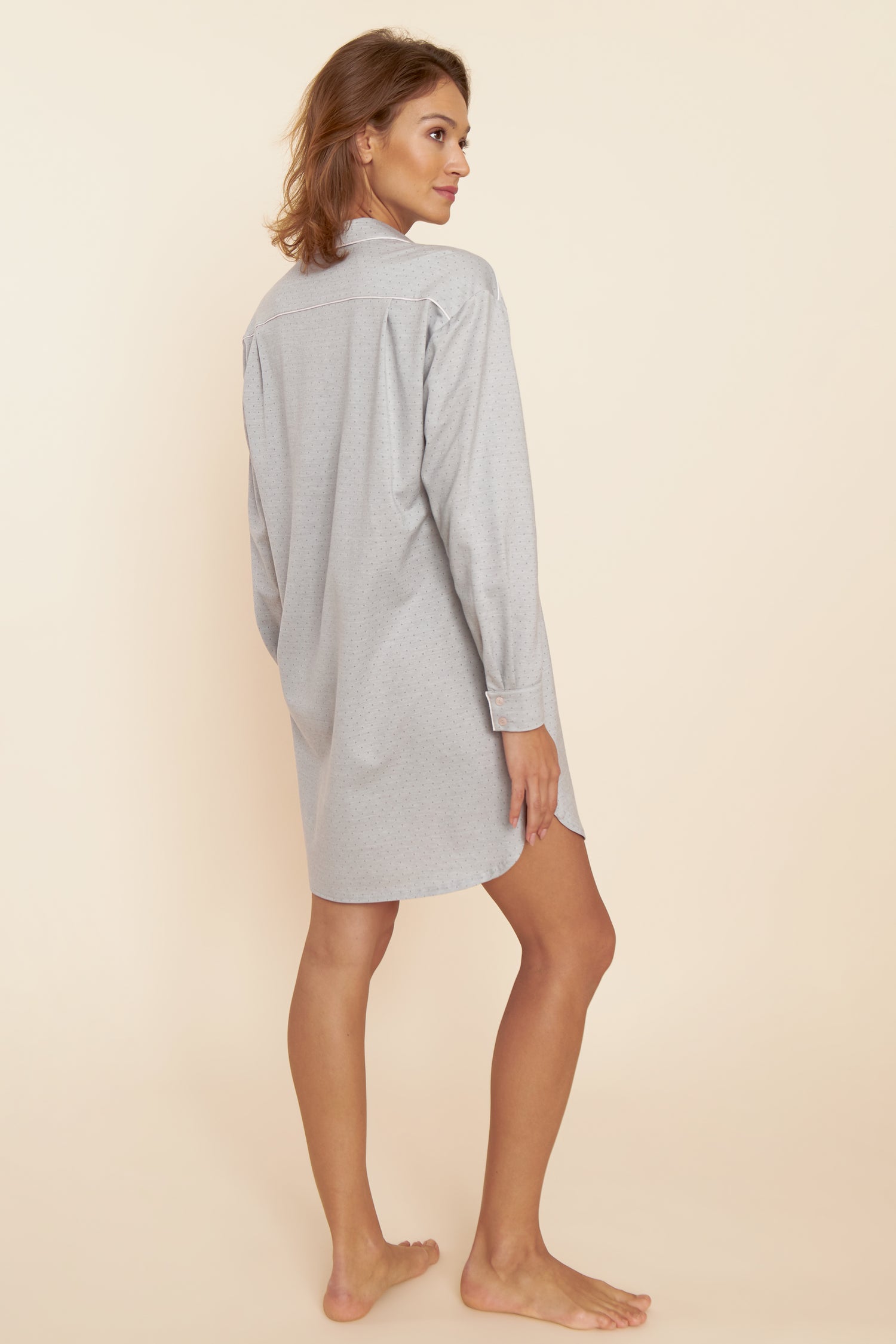 Feraud Night Dress, 1/1 Sleeve, Button-Through Modern Sh (3221159) Shades Of Grey