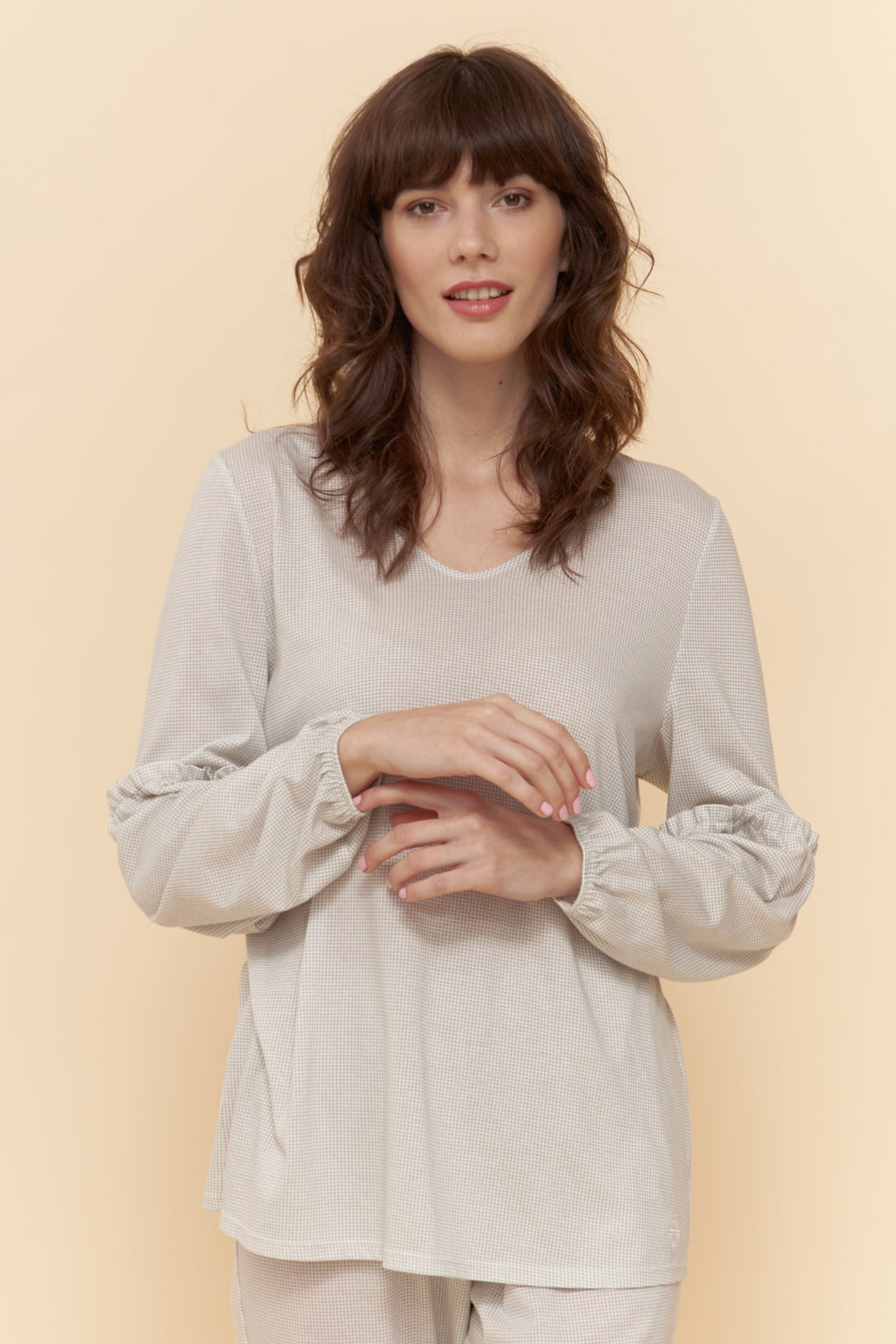 Feraud Pajama, 1/1 Sleeve, Pants 1/1, V-Neck Modern (3221162) Minimal Print