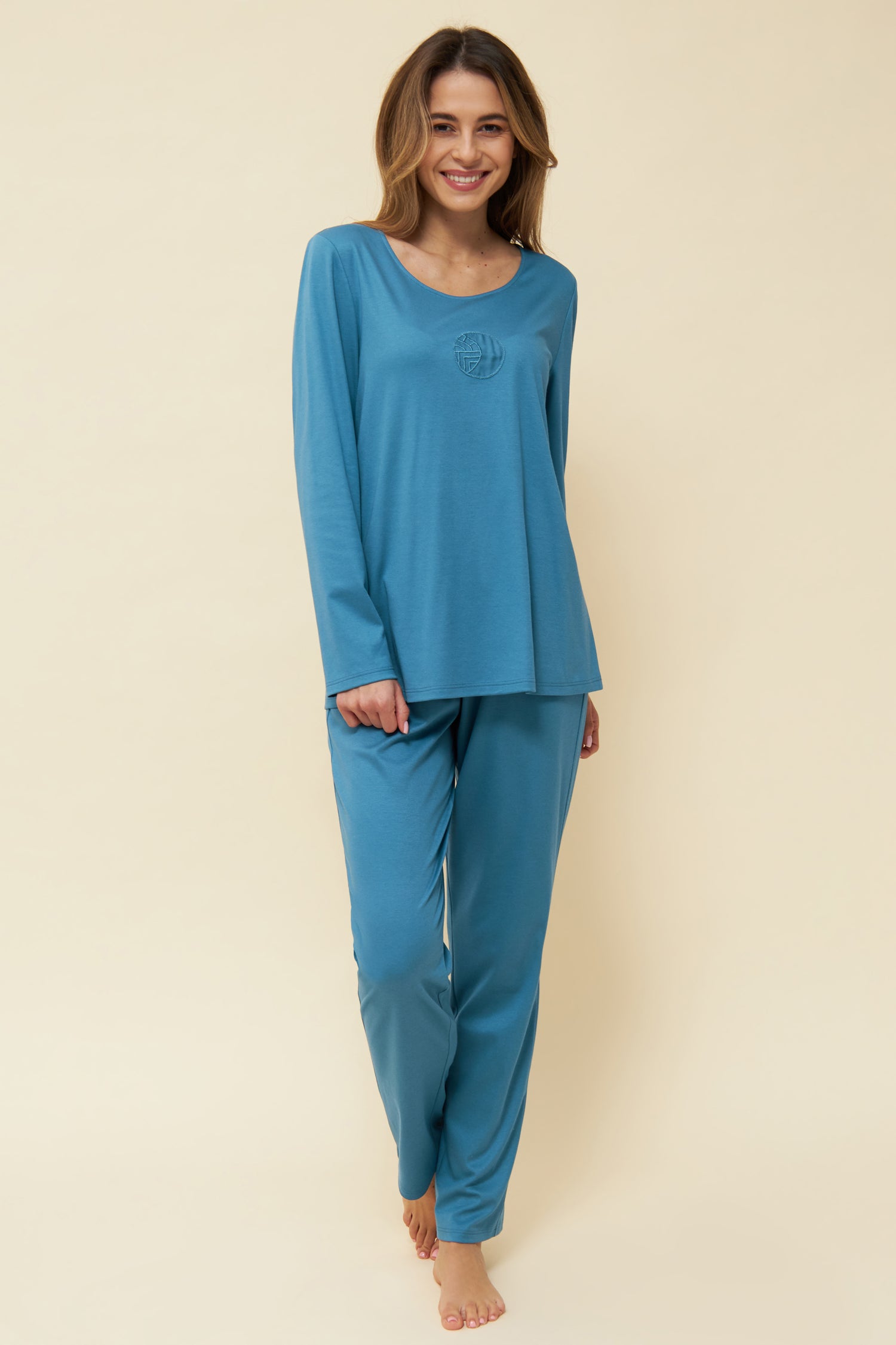 Feraud Pajama, 1/1 Sleeve, Pants 1/1, Round Neck Lo (3221172) Arctic Blue