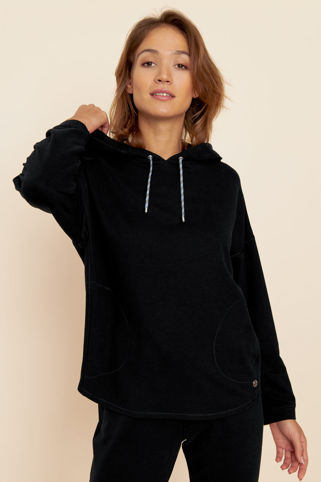 Feraud Sweatshirt, 1/1 Sleeve, Hooded, Pockets (3221178) Black