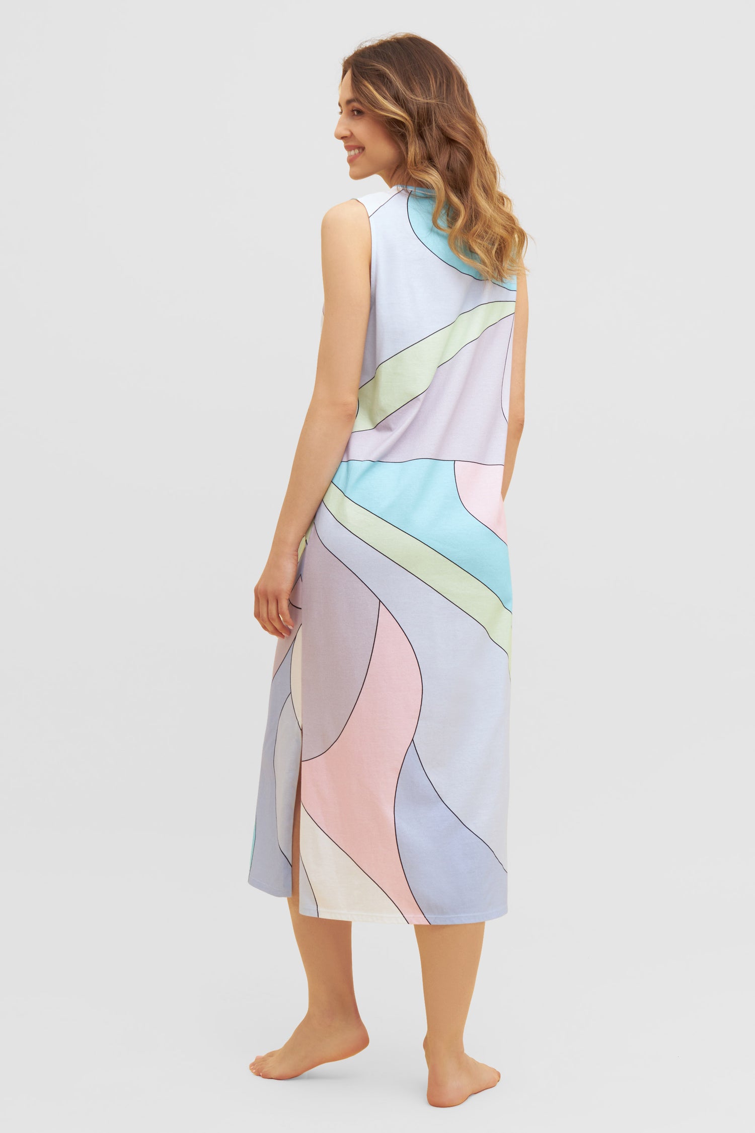 Feraud Night Dress, Sleeveless, Round Neck Art Logo (3231002) Colourmix