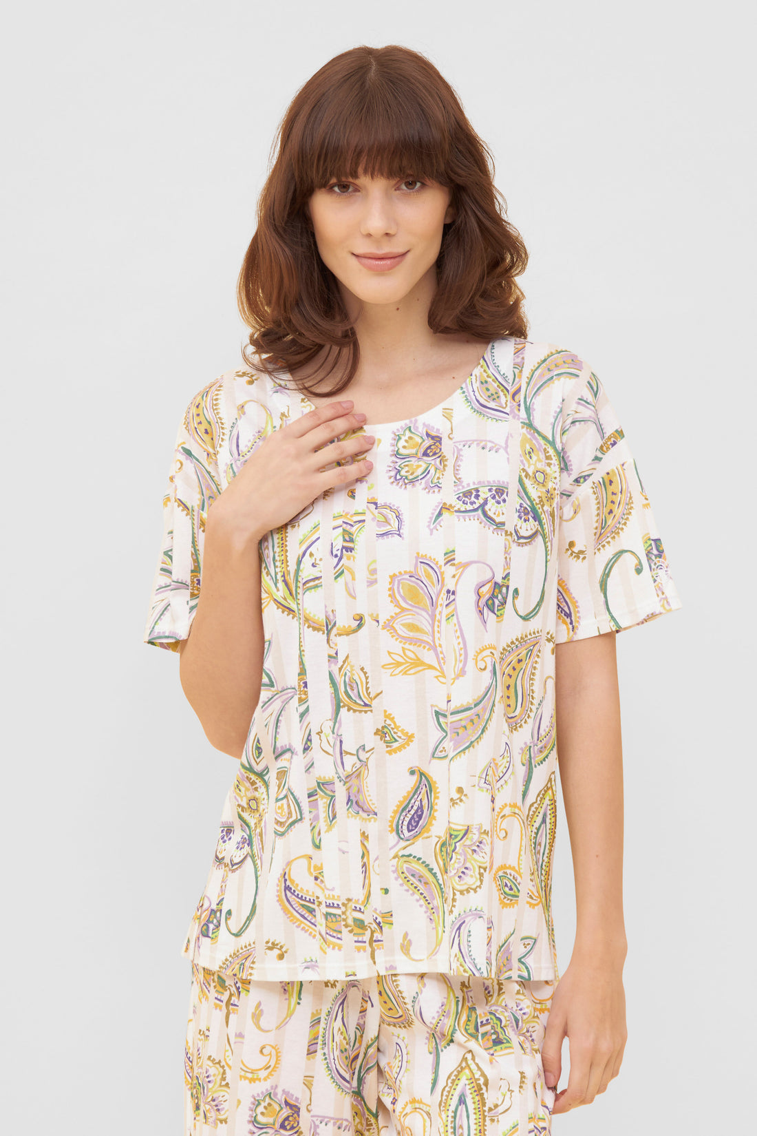 Feraud Pajama, 1/2 Sleeve, Pants Bermuda, Round Nec (3231012) Paisley