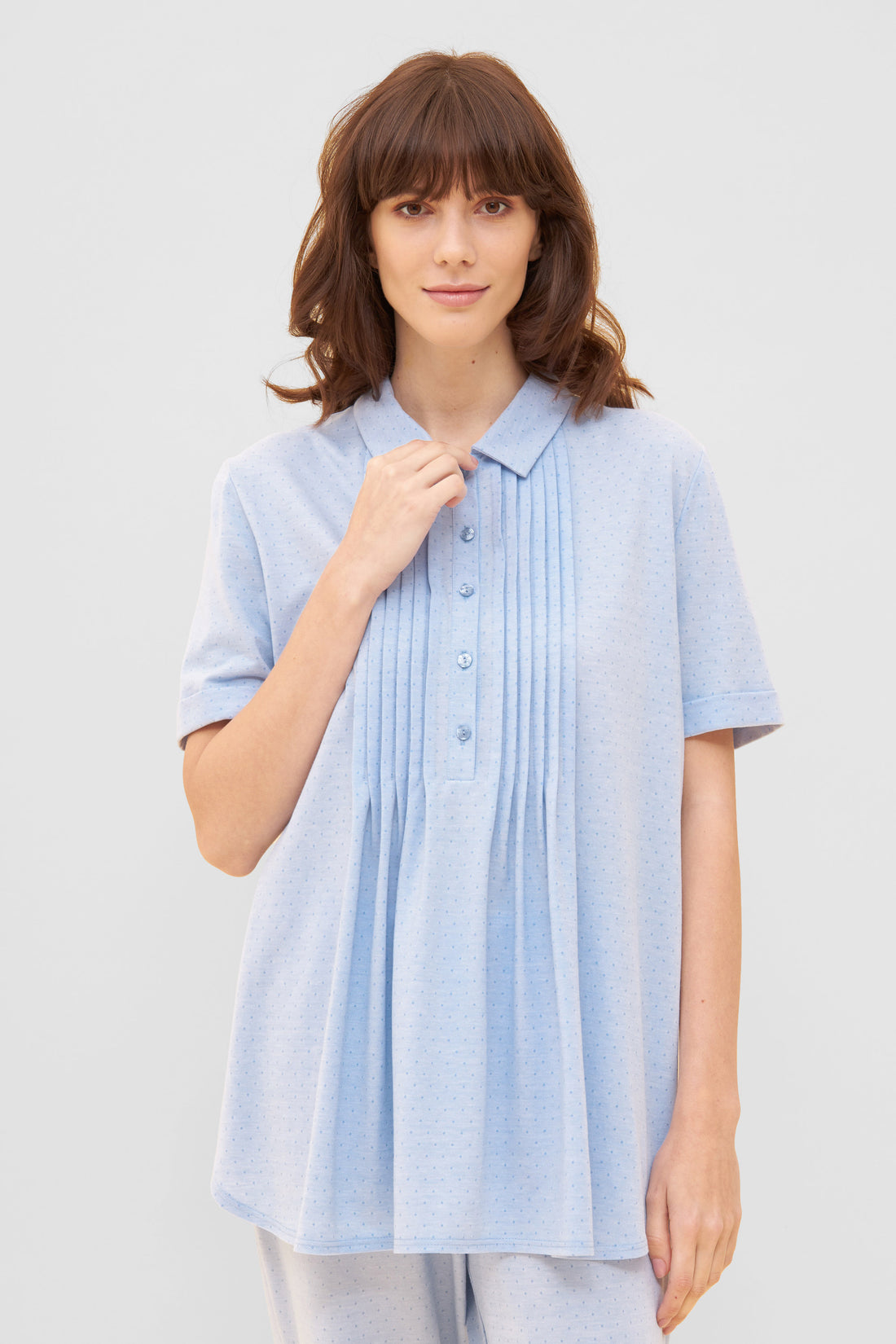 Feraud Pajama, 1/2 Sleeve, Pants 1/1, Button Panel (3231022) Skyblue