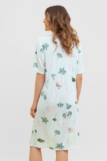 Feraud Night Dress, 1/2 Sleeve, V-Neck Pastel Flower (3231121) Pastell Flowers