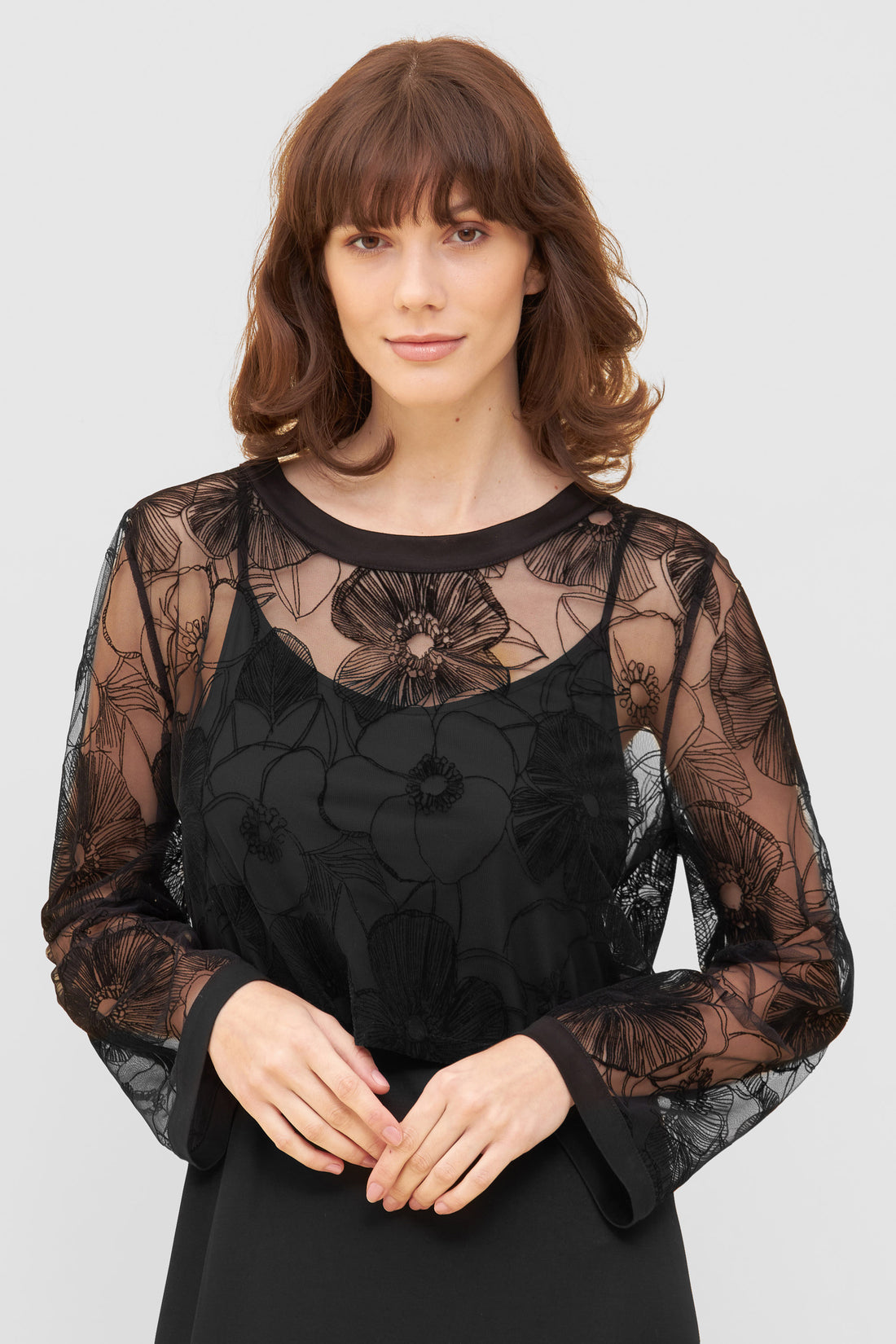 Feraud Night Dress, 1/1 Sleeve, Round Neck Pure Elegance (3231155) Black