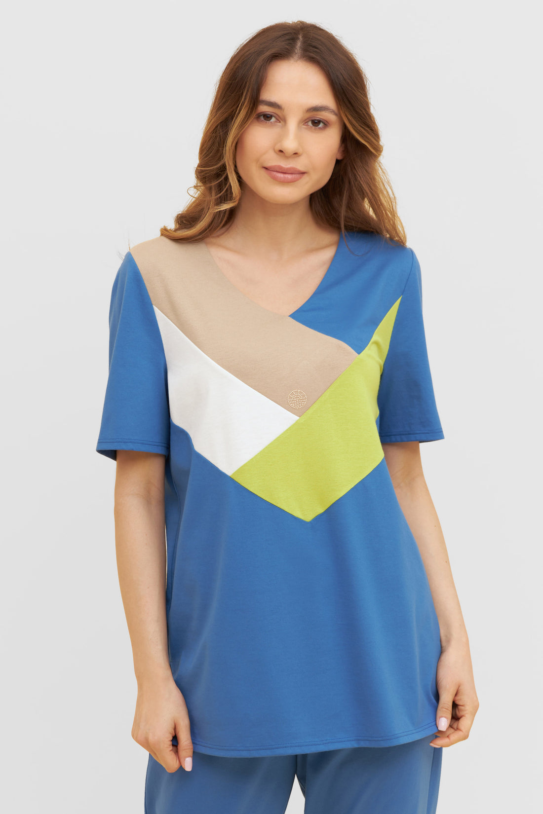 Feraud Pajama, 1/2 Sleeve, Pants 1/1, V-Neck Colour (3231156) Colourmix Blue