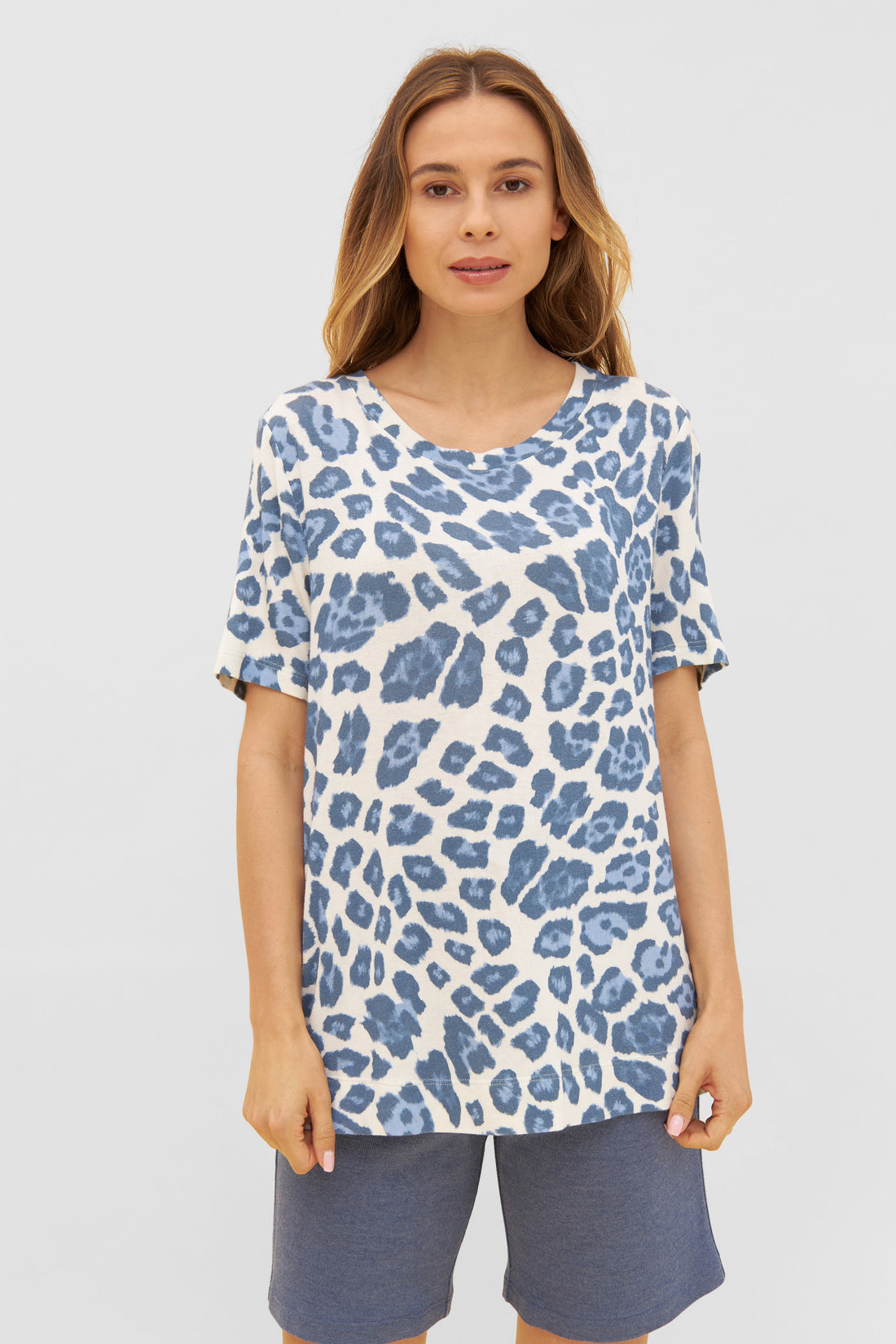 Feraud Shirt, 1/2 Sleeve, Round Neck Knit Leo-P (3231190) Modern Leo
