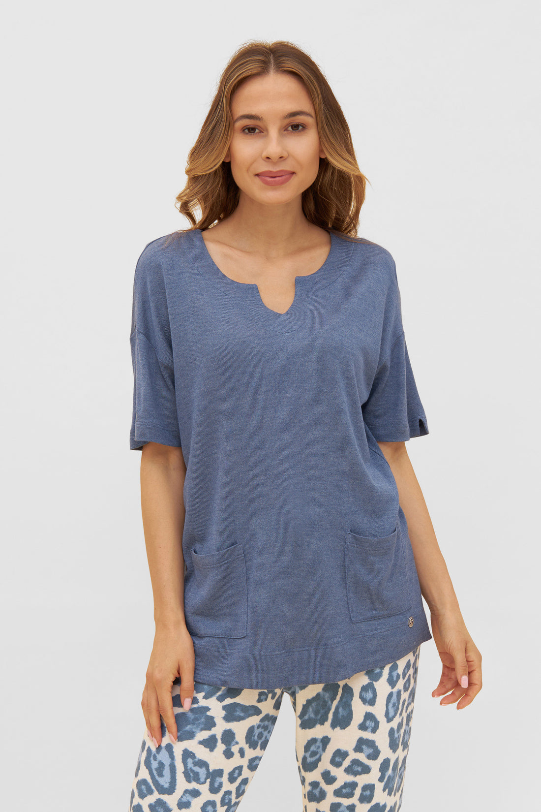 Feraud Shirt, 1/2 Sleeve, Round Neck, Pockets K (3231193) Blue