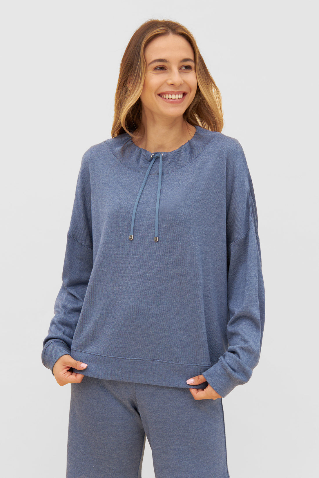 Feraud Shirt, 1/1 Sleeve Round Neck Knit Uni Bl (3231194) Blue