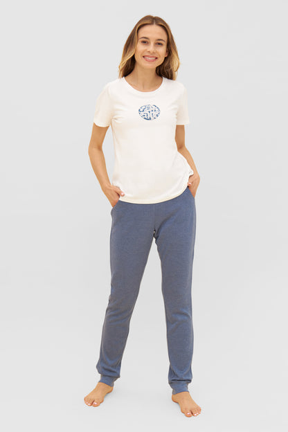 Feraud Pants, 1/1, Pockets, Cuffed Knit Uni Blu (3231196) Blue